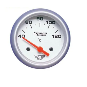 Speco 12V 2" 40-120C Electric Water Temp Gauge With Silver Bezel & Sender Unit 
