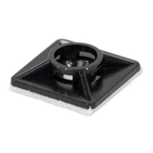 Black Adhesive Cable Tie Mount (21mm X 21mm - Pack Of 100) 