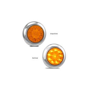 LED 12-24V Indicator Light With Chrome Bezel (144mm X 22mm Round) 