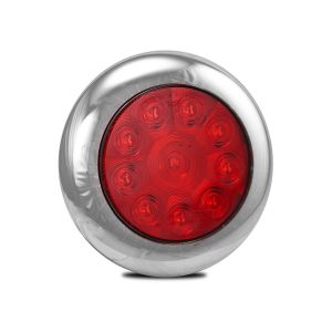 LED 12-24V Stop/Tail Light With Chrome Bezel (144mm X 22mm Round) 