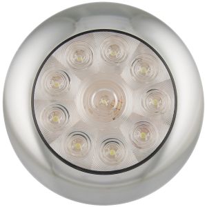 LED 12V Reverse Light With Chrome Bezel (144mm X 22mm Round)