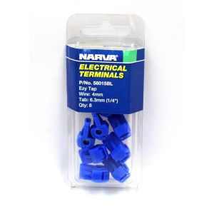 Narva Blue 6.3mm Ezy-Tap Wire Connector (Blister Pack Of 8) 