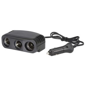 Narva Cigarette Lighter Plug With Extended Lead And Triple Accessory Sockets 