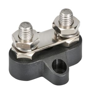 NARVA BLACK M6 DUAL STUD DISTRIBUTION POST WITH BRIDGING STRAP (BLISTER PACK OF 1)