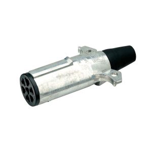 Narva 7 Pin Heavy Duty Round Metal Trailer Plug With Rubber Boot And Weatherbeater Seal 