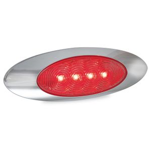 LED 12-24V Red Rear End Outline Marker Light With Chrome Housing  (168 X 57 X 17mm) 