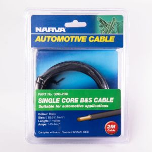 NARVA 6BS BLACK BATTERY CABLE (2M ROLL)