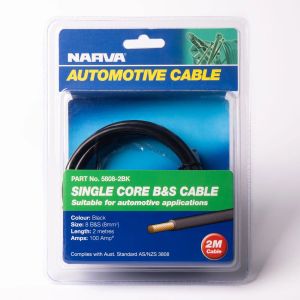 NARVA 8BS BLACK BATTERY CABLE (2M ROLL)