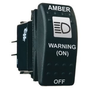 Cole Hersee DPDT Off/On/Mom On 12V Illuminated Amber Warning (On) Rocker Switch