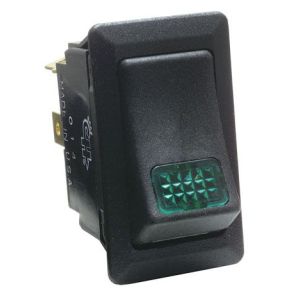 Cole Hersee SPST On/Off 12V Green Illuminated Rocker Switch 