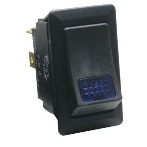 Cole Hersee SPST On/Off 12V Blue Illuminated Rocker Switch