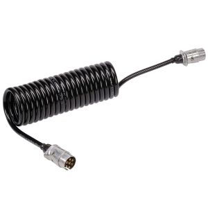 Narva Eurocoil 7 Core 4mm 3.6m With 2 Short Tails And Fitted 82161 Metal Trailer Plugs 