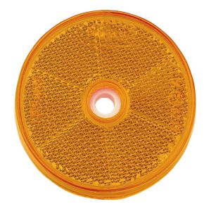 Narva 60mm Round Amber Reflector With Central Fixing Hole (Blister Pack Of 2)