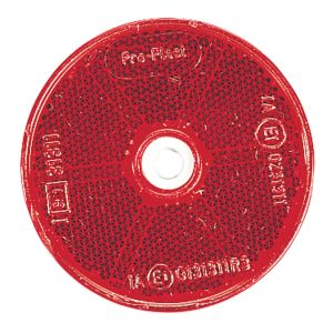 Narva 60mm Round Red Reflector With Central Fixing Hole (Blister Pack Of 2)
