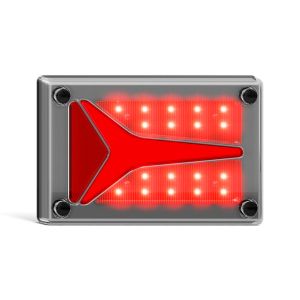 LED 12-24V Stop/Tail Light With Diffused Tailight Function & Chrome Housing 