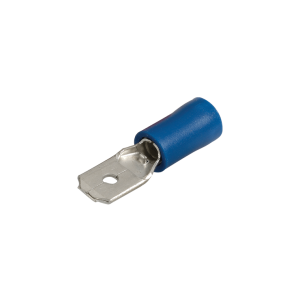 Blue 6.3mm Male Blade Crimp Terminal (Pack Of 100)