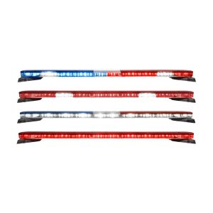 Narva 12/24V LED Euromax High Output Red/Blue Mini Light Bar 6 Quad Flash Strobe Flange Bas