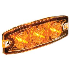 Narva 12-24V High Powered Low Profile Amber LED Warning Light With Clear Lens & Multiple Flash Patterns (89 X 30 X 7mm)