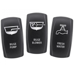 Narva Bilge Pump, Bilge Blower & Fresh Water Rocker Switch Actuator Panel Set 