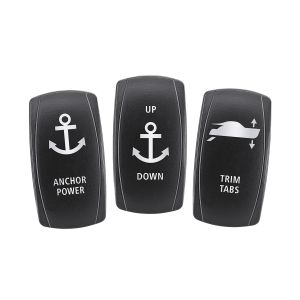 Narva Anchor Power, Anchor Up - Down & Trim Tabs Rocker Switch Actuator Panel Set 