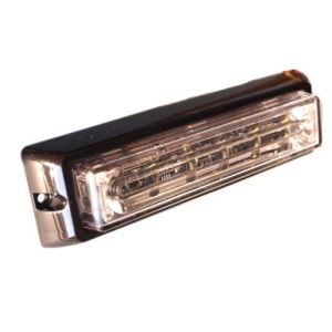 Q-LED 10-30V Amber/White 6 LED Multi Flash Pattern Warning Light (155 X 43 X 32mm) 