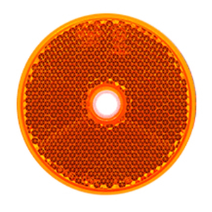 LED Amber 60mm Round Screw Type Reflector Blister Pack Of 2 