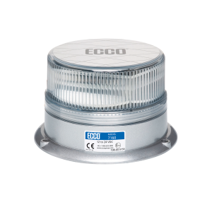 Ecco 12-24V Amber LED Beacon With 23 Flash Patterns & Clear Lens 