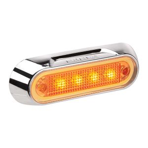 Narva 10-30V Amber LED Front End Outline Marker Light With Chrome Housing (Blister Pack Of 1)