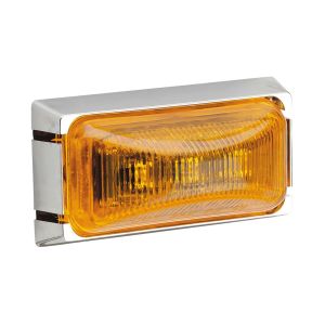 Narva 12V LED Amber Marker Light Kit With Chrome Base (74 X 38 X 11.5mm)
