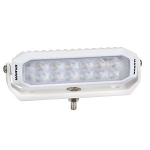 NARVA 9-33V DUAL WHITE/BLUE LED DECK LIGHT WITH WHITE HOUSING