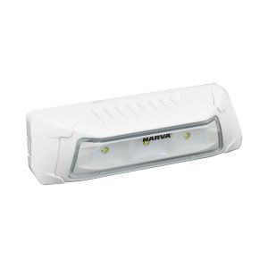 NARVA 9-33V FLOOD BEAM AMBER/WHITE LED SCENE LIGHT WITH WHITE HOUSING