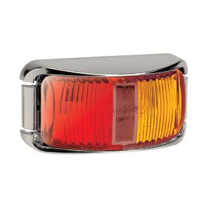 Narva 9-33V LED Red/Amber Side Marker Light With Chrome Housing (74 X 38 X 28mm)