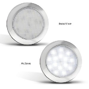 LED 12V Low Profile Cool White Interior Light With Chrome Housing (Blister Pack Of 1) 
