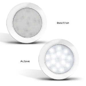 LED 12V Low Profile Cool White Interior Light With White Housing 