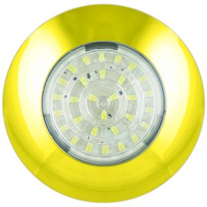 LED 12V Interior/Exterior Light With Gold Bezel (75mm X 17mm Round)