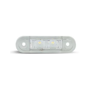 LED 12-24V White Low Profile Recessed Mount Front End Outline Marker Light (Blister Pack Of 2) 
