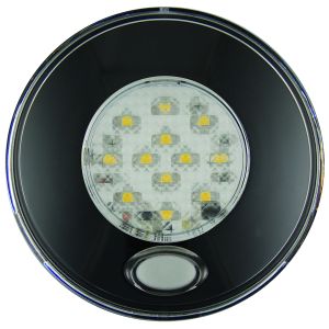 LED 12V Interior Light With Red Illuminated On/Off Switch And Black Bezel (80mm X 14mm)