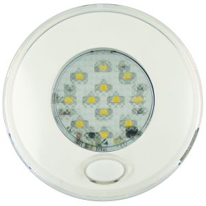 LED 12V Interior Light With Red Illuminated On/Off Switch And White Bezel (80mm X 14mm)