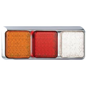 LED 12V Combination Tailight With Chrome Housing (278 X 100 X 28mm)