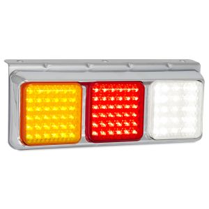 LED 12V Combination Tailight With Reverse Light And Chrome Mounting Bracket (Pack Of 2)