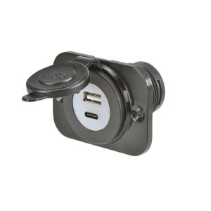 NARVA HEAVY DUTY FLUSH MOUNT USB A/USB C SOCKET (BLISTER PACK OF 1)