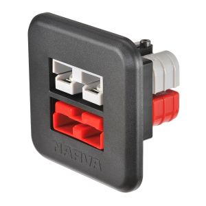 NARVA HEAVY DUTY DUAL FLUSH MOUNT RED/GREY ANDERSON PLUG CONNECTOR (BLISTER PACK OF 1)