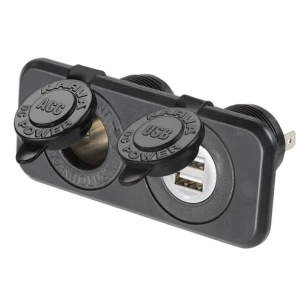 Narva Heavy Duty Flush Mount Twin Accessory/ Dual USB Sockets 
