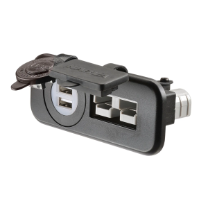 Narva Flush Mount Twin 50 Amp Connector/Dual USB Socket (Blister Pack of 1)