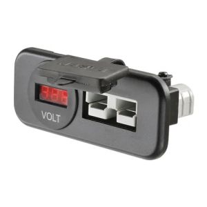 Narva Flush Mount Twin 50 Amp Connector/Volt Meter Socket (Blister pack of 1)