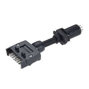 Narva 7 Pin Flat Socket To 6 Pin Small Round Trailer Plug 