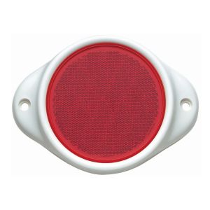 Narva 80mm Round Red Reflector Plastic Holder Dual Fixing Holes