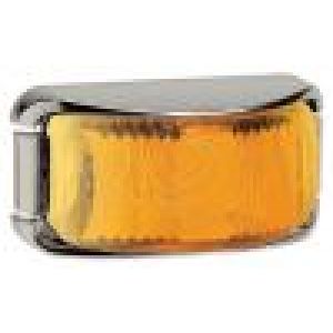 Front 9-33V Amber LED Front End Outline Marker Light With Chrome Base (74 X 38 X 28mm)