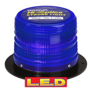 Narva 12/24V Blue High Output LED Strobe 4 Flash Patterns Flange Base