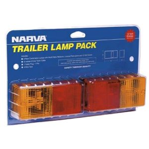 Narva Trailer Lamp Pack With 7 Pin Small Round Plastic Trailer Plug (167 X 82 X 50mm)